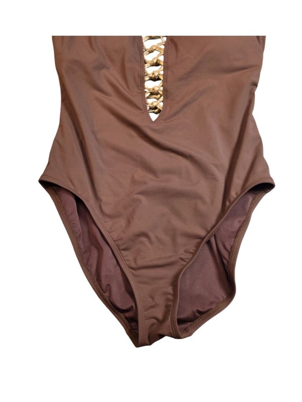 Women's - Bleu Rod Beattie Lace Up Plunge One Piece Swimsuit, Size 12 - Picture 4 of 9
